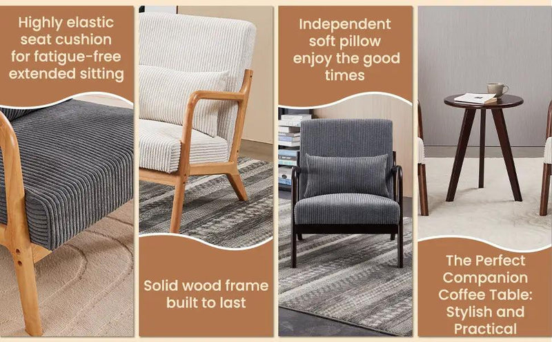 Mid-Century Modern Accent Chair & Coffee Table Set by HouseOfZazla