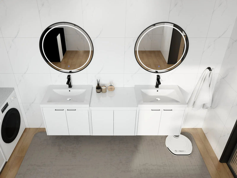 72" Bathroom Vanity With Resin Sink, Soft Close Doors and 1-Side Cabinet by HouseOfZazla