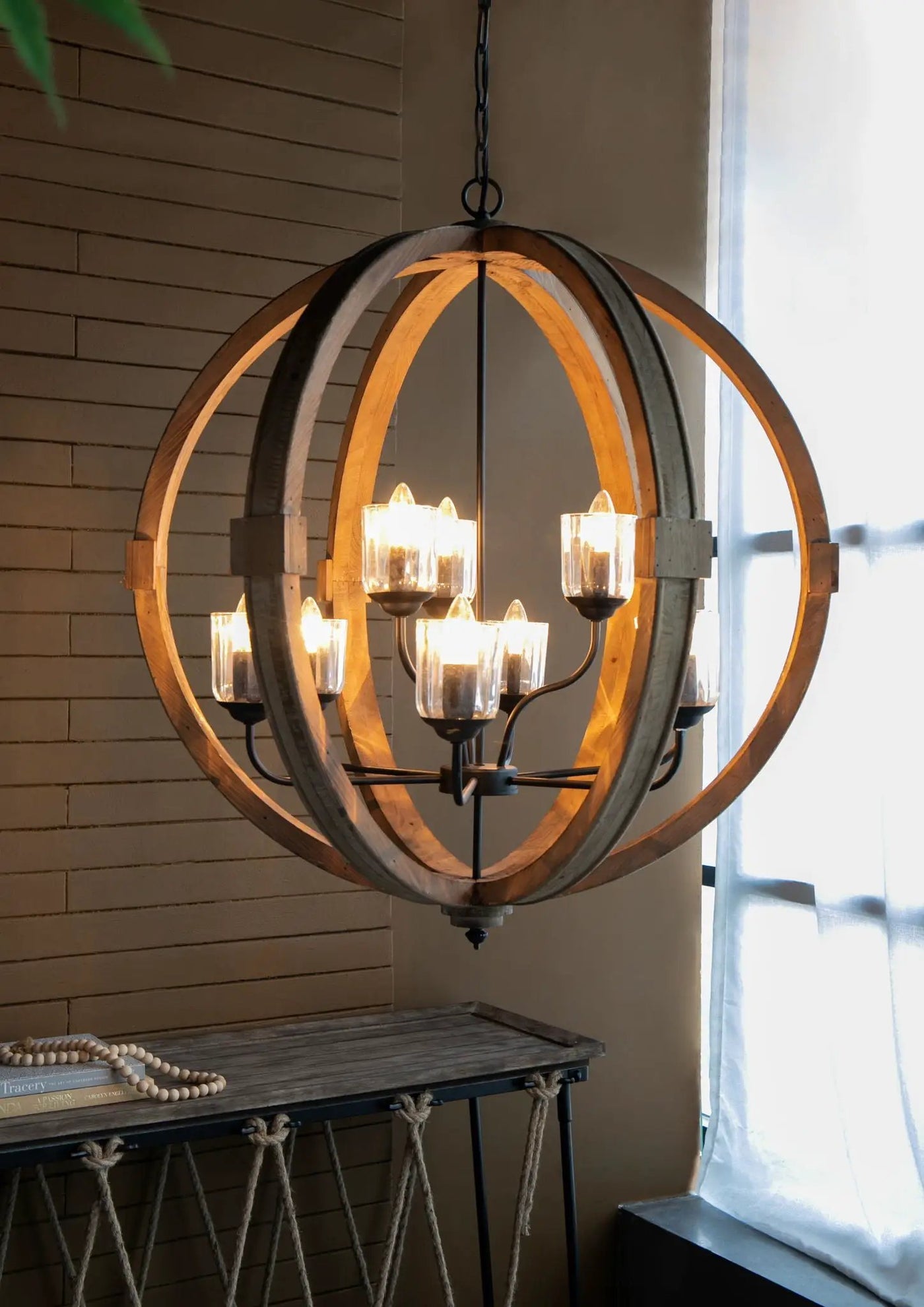 Chandelier, Hanging Light Fixture With Adjustable Chain For Kitchen, Bulb Not Included by HouseOfZazla