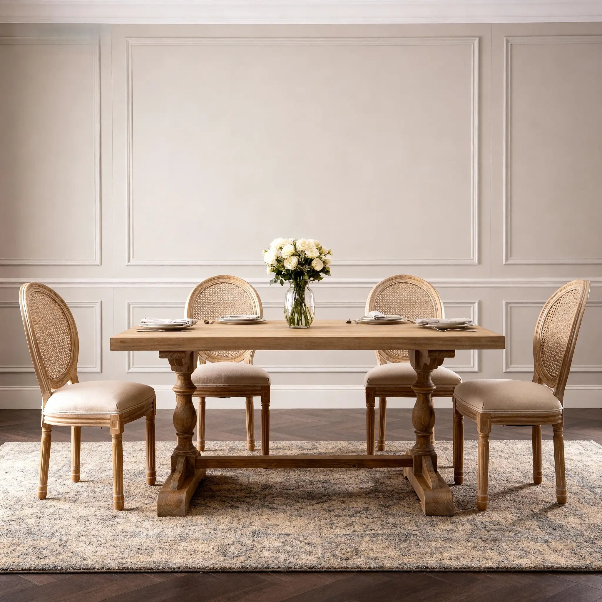 French Style Solid Wood Frame Seating for Dining by HouseOfZazla