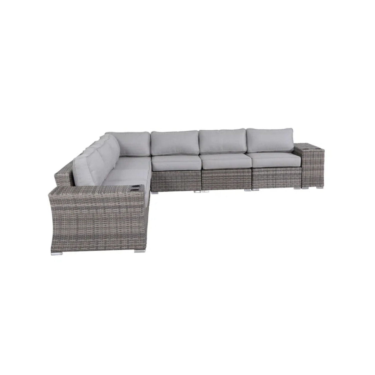 Rattan Sectional Sofa Set with Cushions - Gray, Dark Brown, or Beige, photo 3 of 37