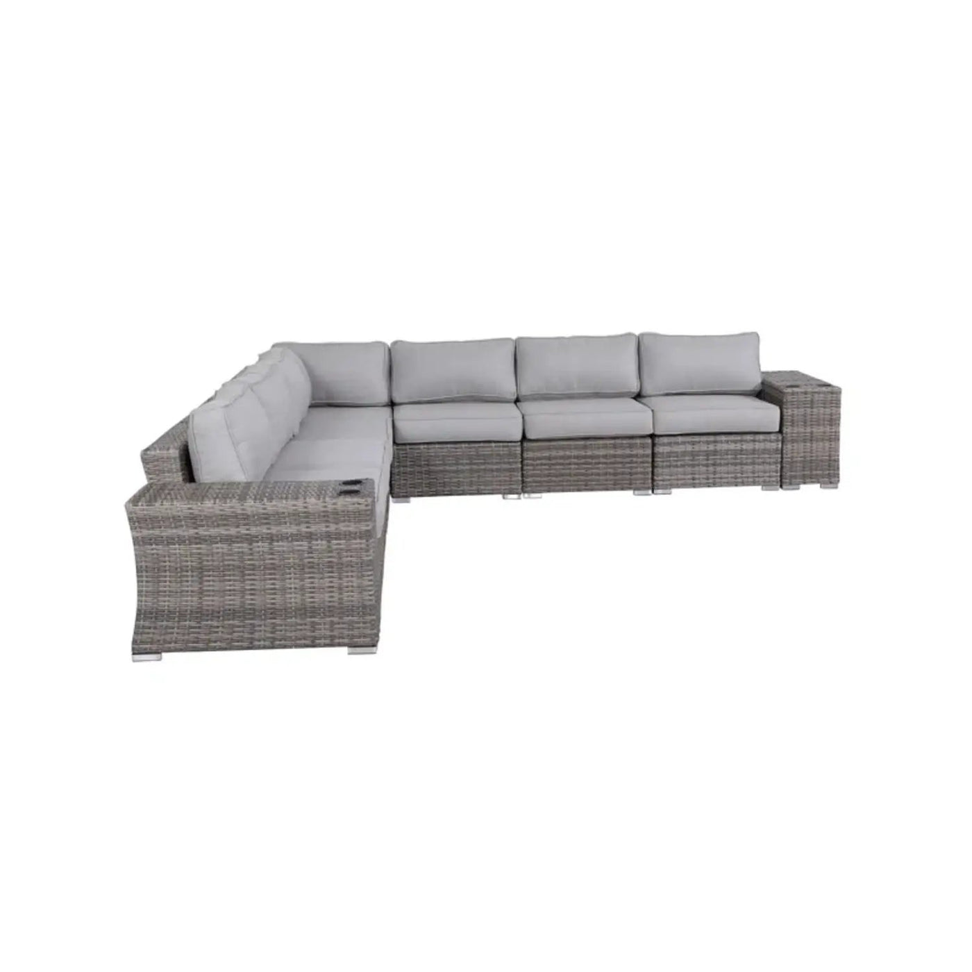 Rattan Sectional Sofa Set With Cushions by HouseOfZazla