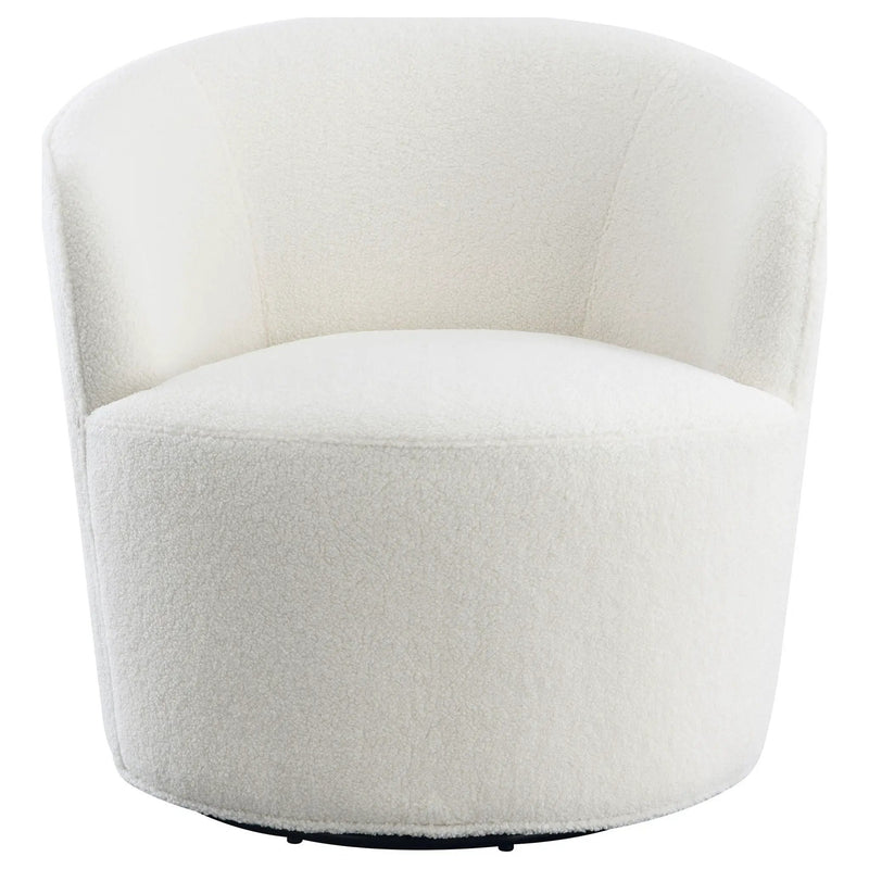 Tempest - Upholstered Barrel Back Swivel Chair - White