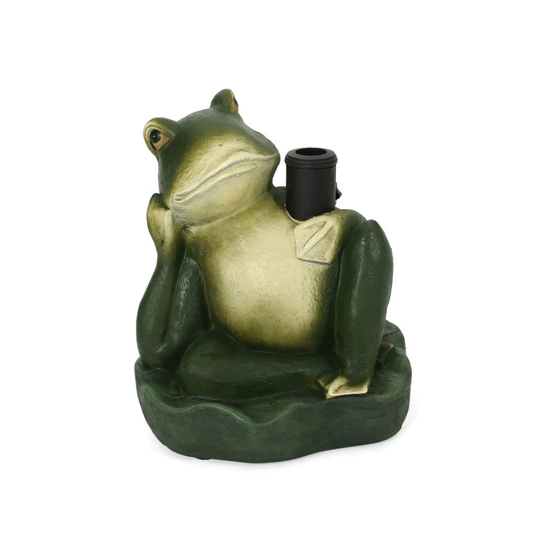 Charming Frog Prince Umbrella Base With Concrete Design - Green by HouseOfZazla