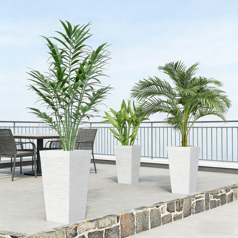 Stackable Tapered Planters, Set of 3 Outdoor Planters by HouseOfZazla