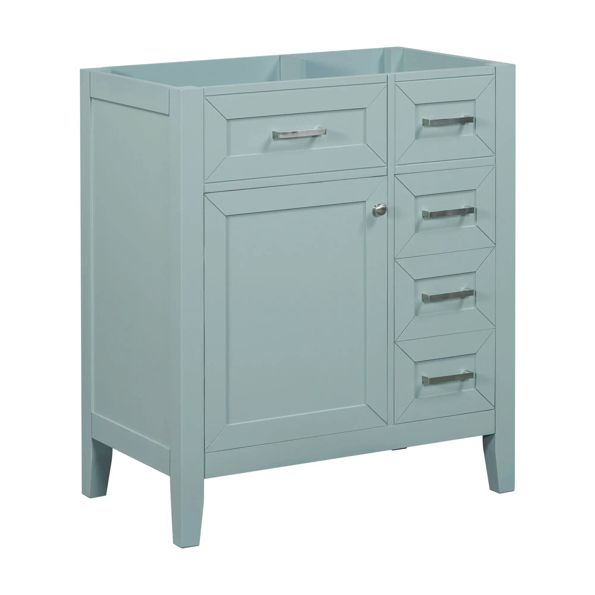 30" Bathroom Vanity Without Sink, Cabinet Base Only, Bathroom Cabinet With Drawers - Green by HouseOfZazla