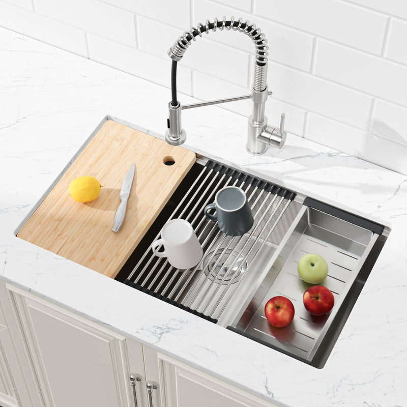 Stainless Steel Kitchen Sink, 30″x19″ Single Bowl, Undermount by HouseOfZazla