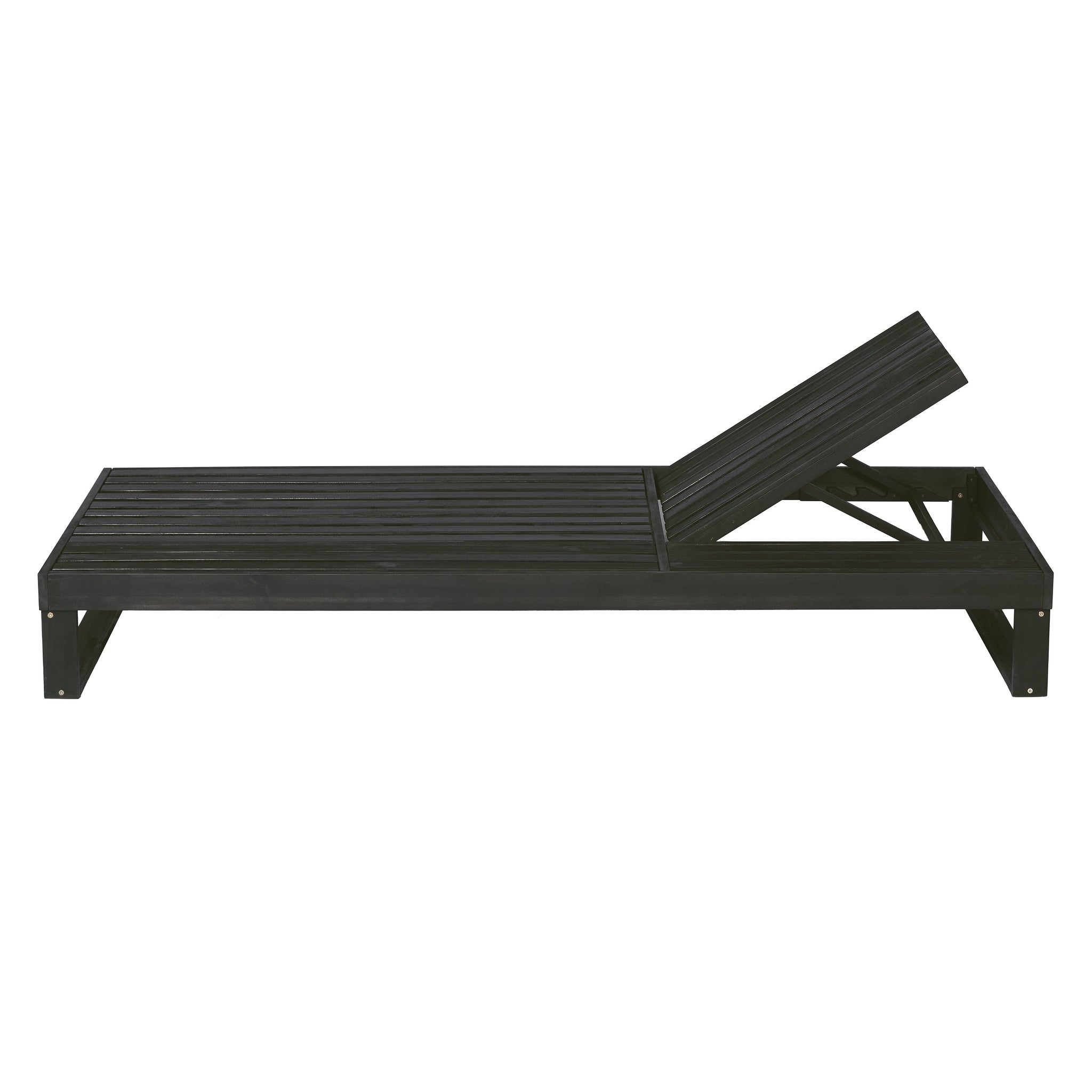 Black Acacia Wood Chaise Lounge by HouseOfZazla