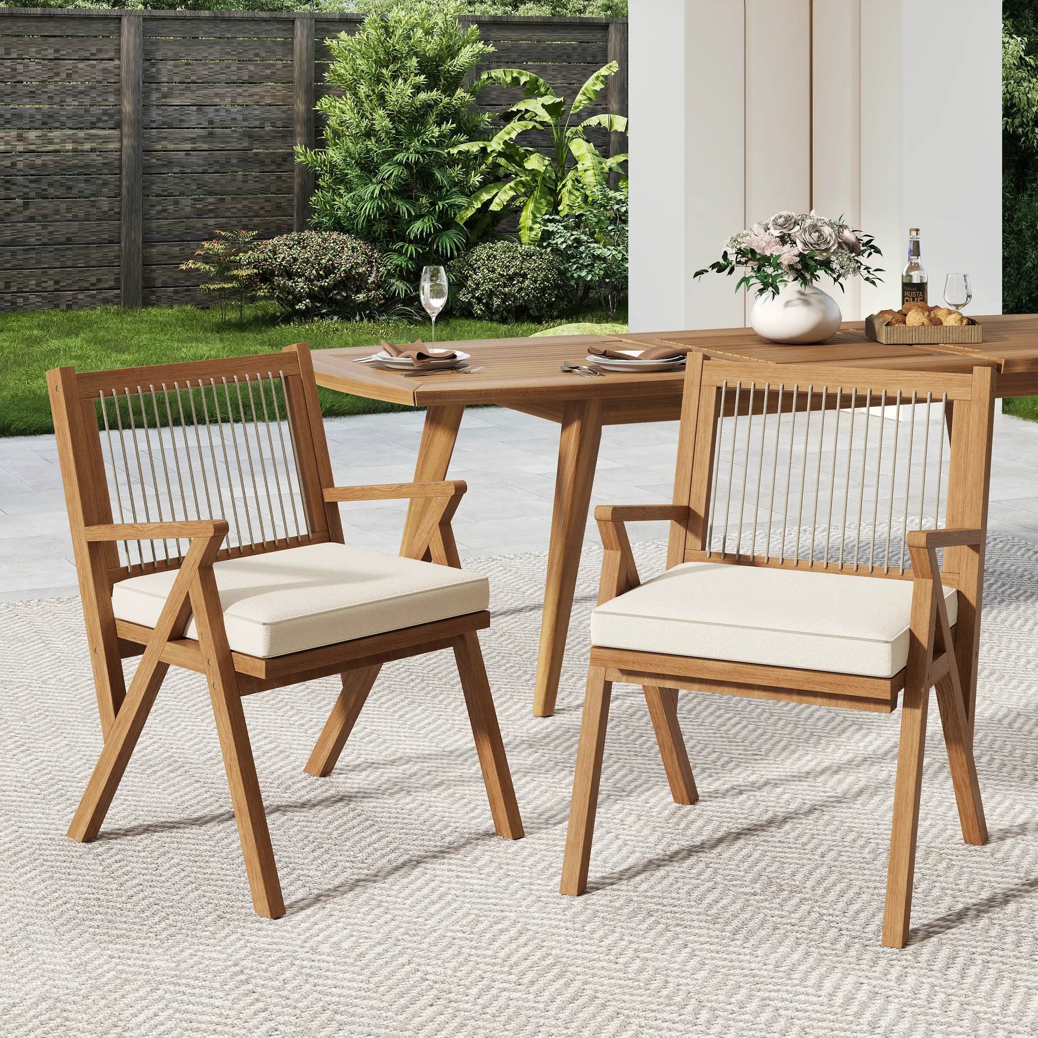Patio Dining Chair with Cushion (Set of 2) by HouseOfZazla