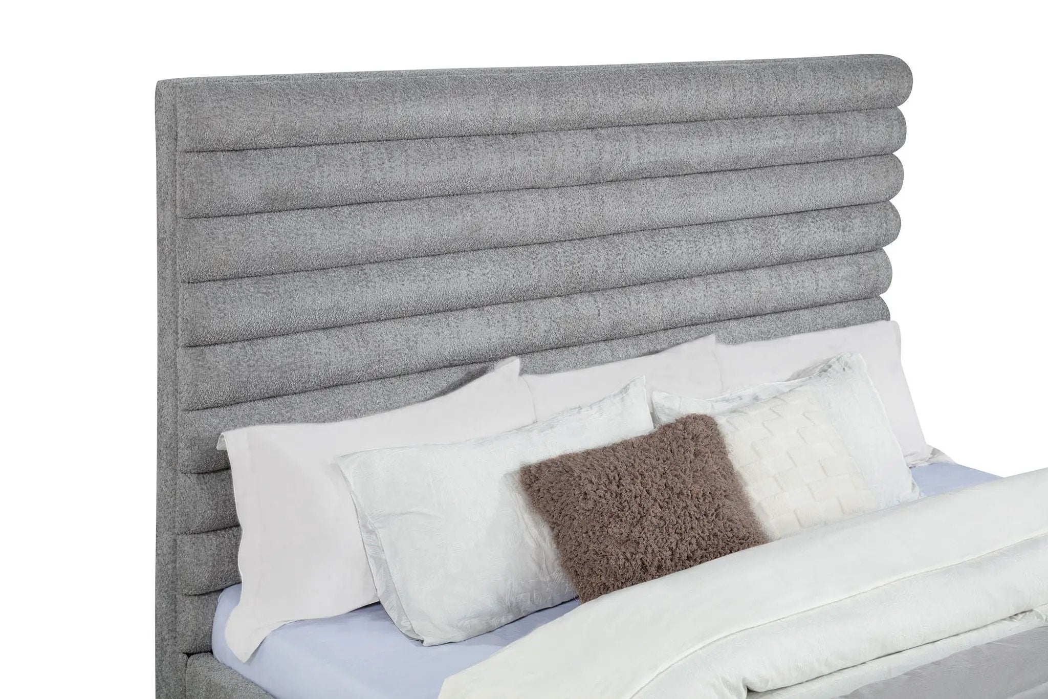 Patricia 58-inch Boucle Upholstered California King Bed Grey by Unique Piece Furniture