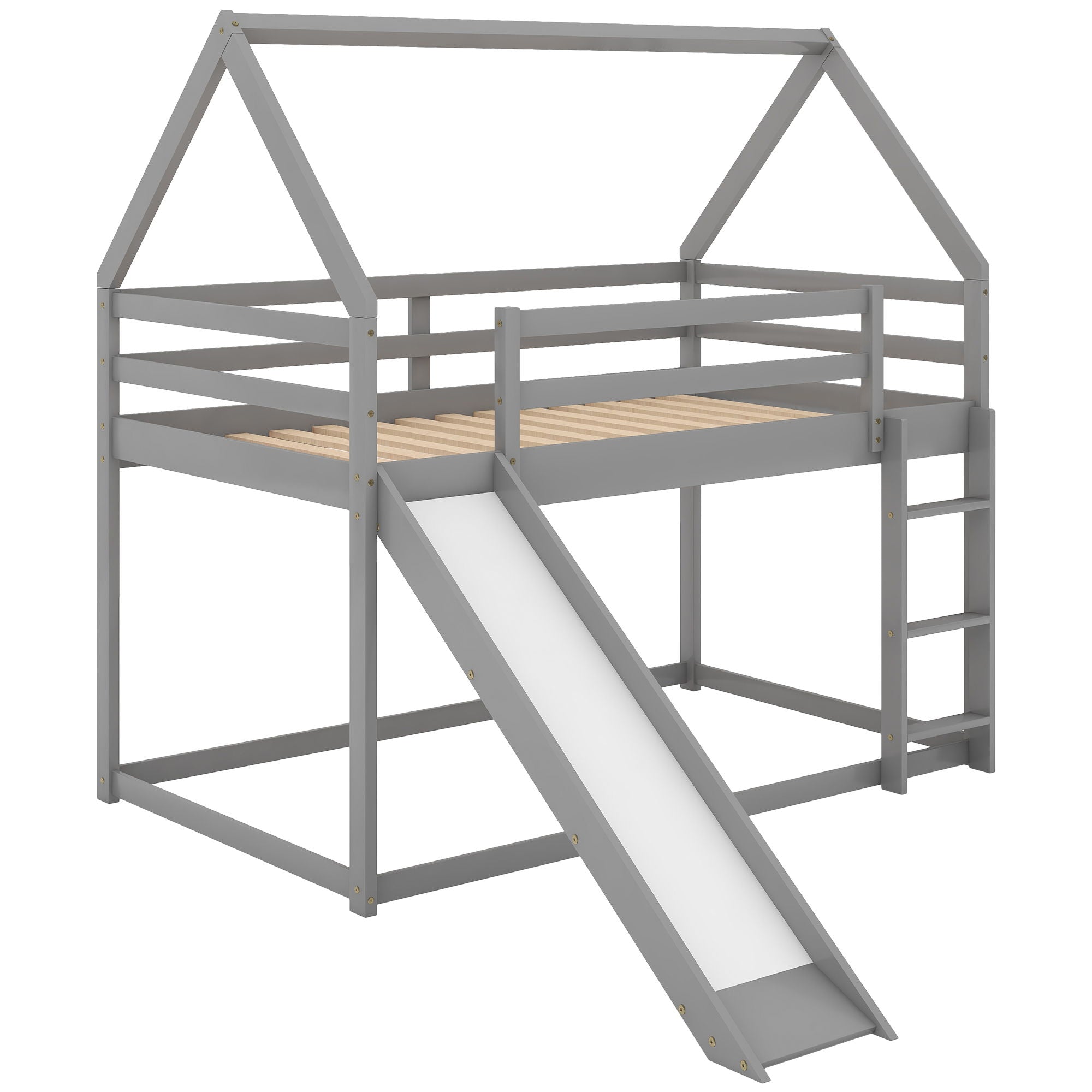 House Shape Bunk Bed With Slide And Ladder by Unique Piece Furniture