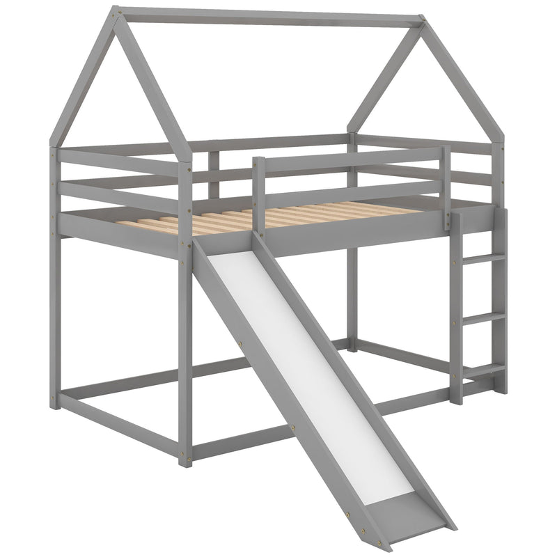 House Shape Bunk Bed With Slide And Ladder by Unique Piece Furniture