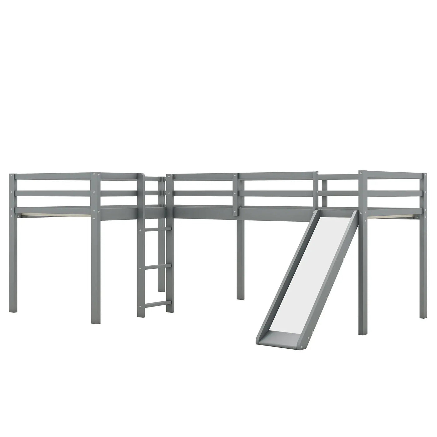 L Shaped Loft Bed With Ladder And Slide by HouseOfZazla