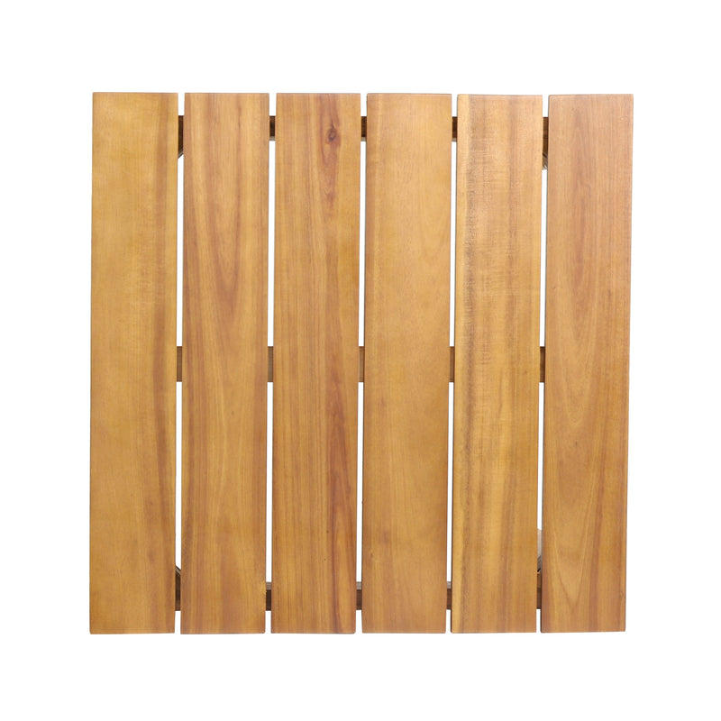 Gavin Side Table with Rustic Slat Top - Acacia Wood, photo 7 of 9