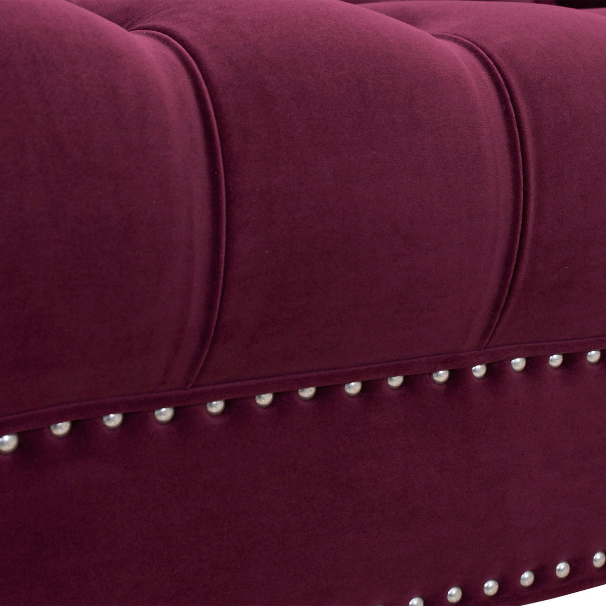 Victorian Chesterfield Tufted Sofa with Kiln-Dried Hardwood Frame - Dark Green, Dark Red, Blue, photo 14 of 28