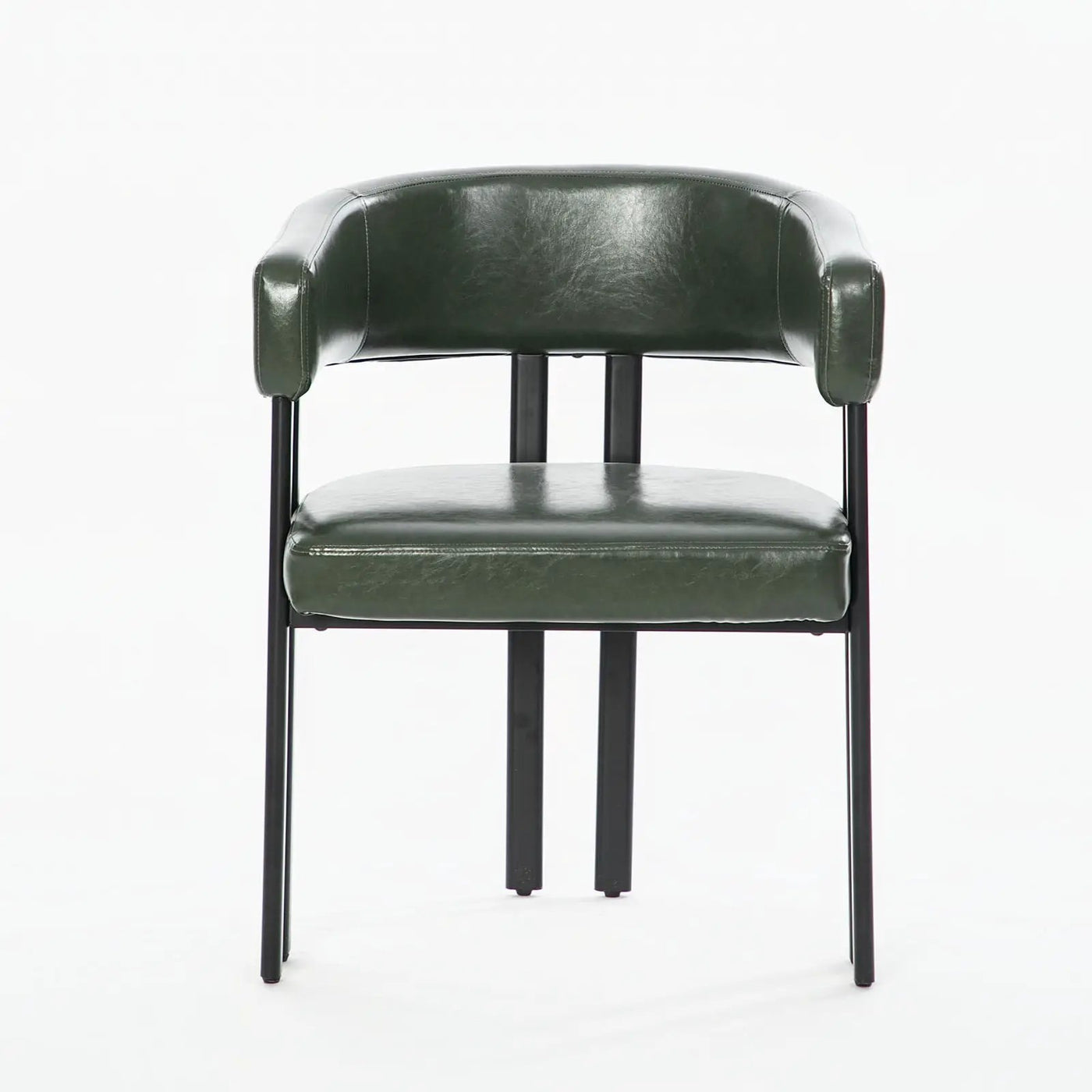 Modern Dining Upholstered Barrel Chair With Curved Back And Armrests by HouseOfZazla