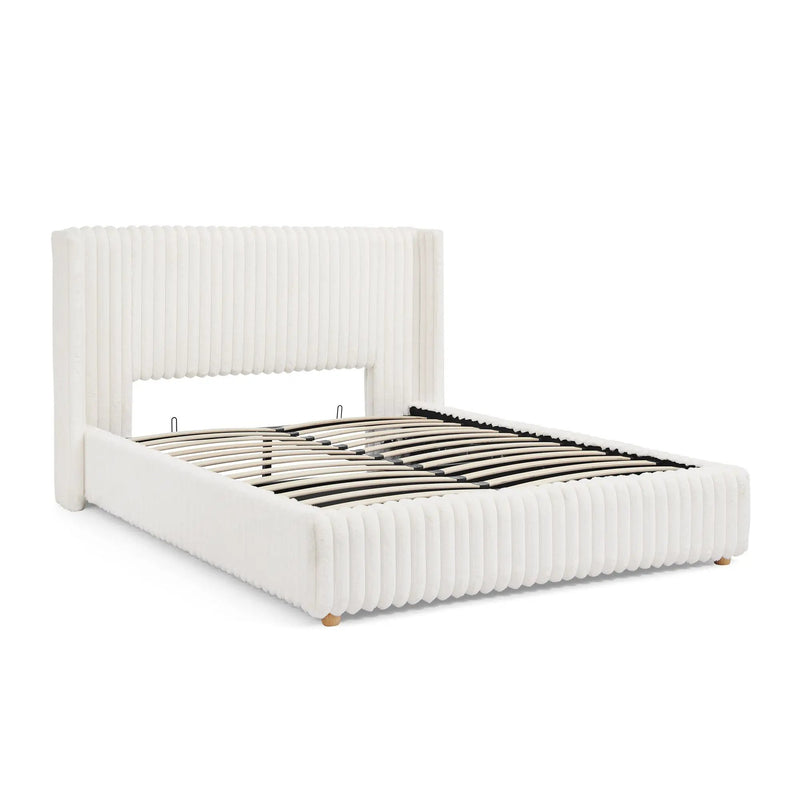 Functional Vertical Striped Bed With Gas Lift Storage