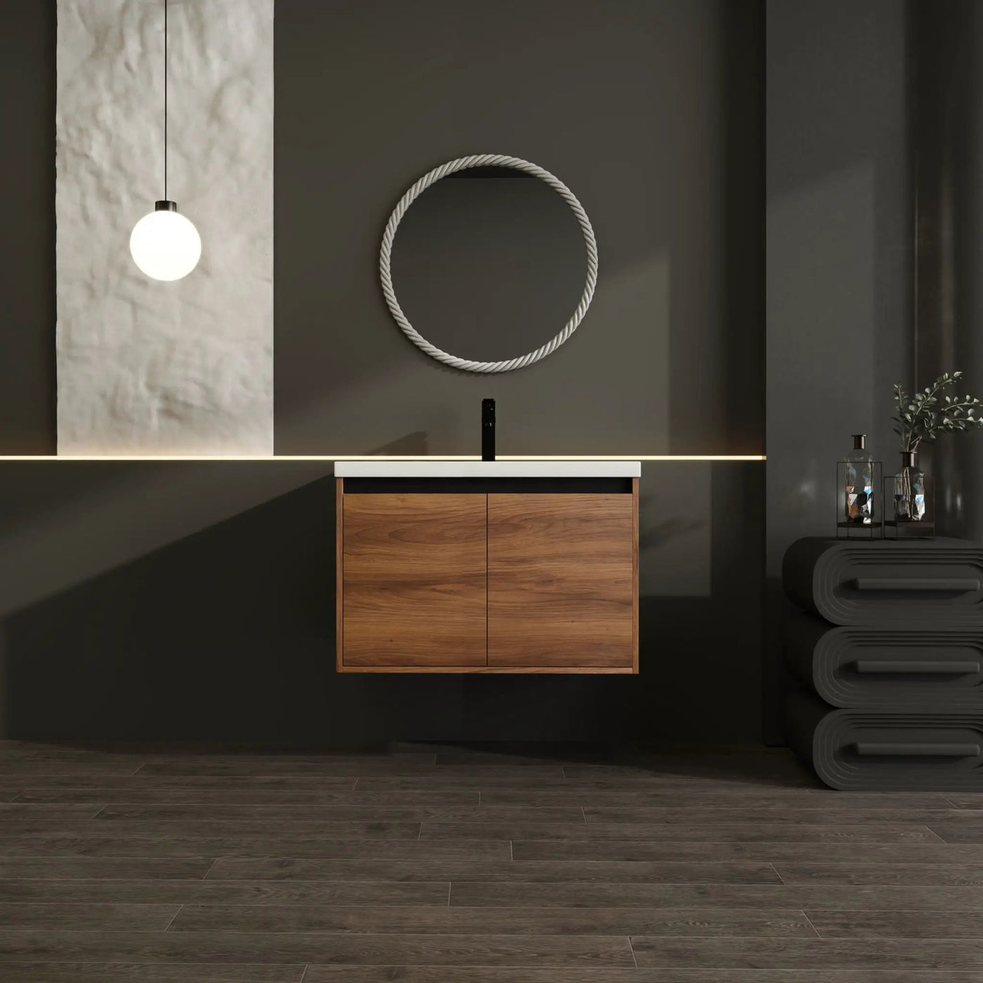 Bathroom Vanity Set With Resin Countertop Sink And 2 Doors, Engineered Wood by HouseOfZazla