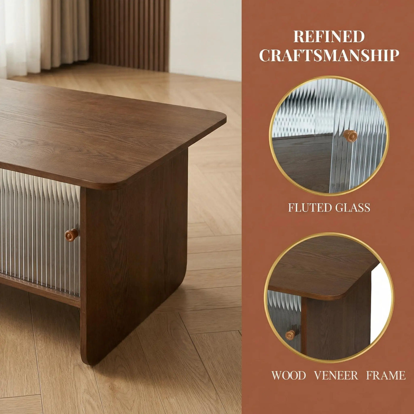 Rectangular Coffee Table With Sliding Door Storage Center by HouseOfZazla