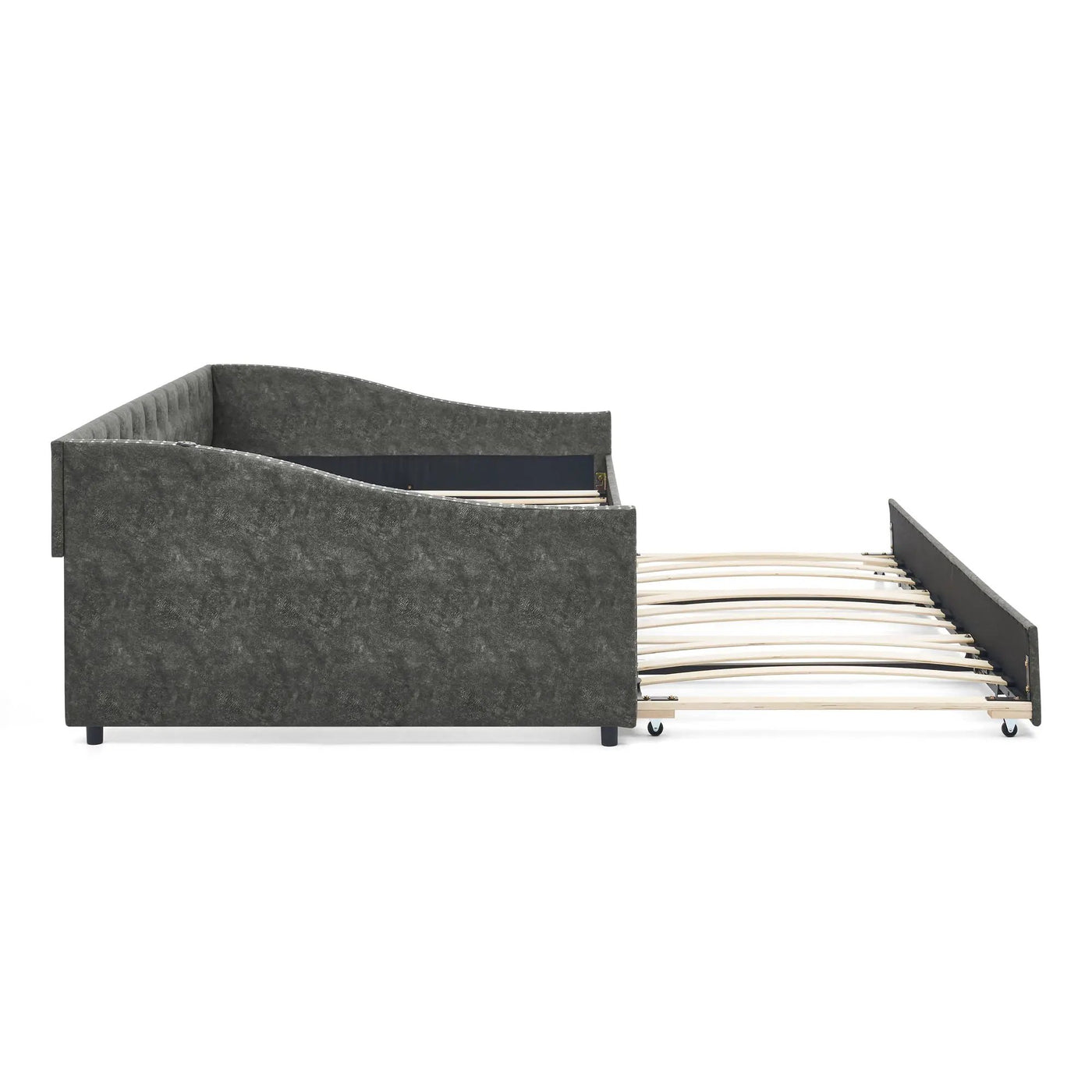 Upholstered Daybed With USB Charging & Pull Out Bed by HouseOfZazla
