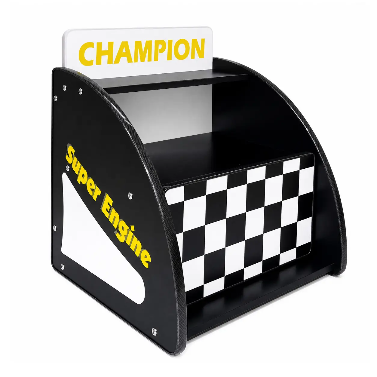 Kids Racing Car Nightstand with Open Storage Shelf by HouseOfZazla