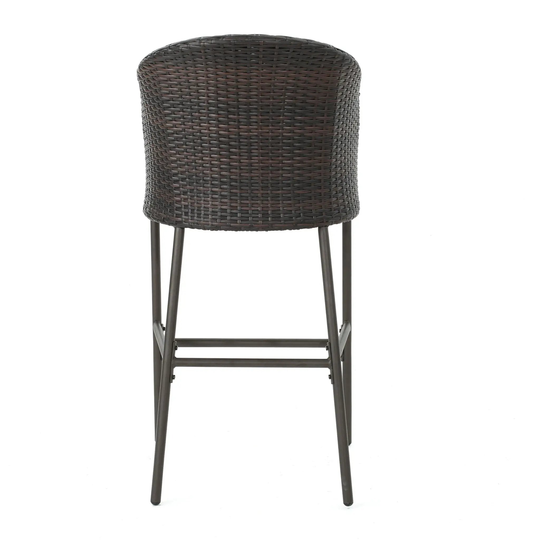Outdoor 31" Rattan Barstools With Waterproof Cushions (Set of 2) - Multi Brown by HouseOfZazla