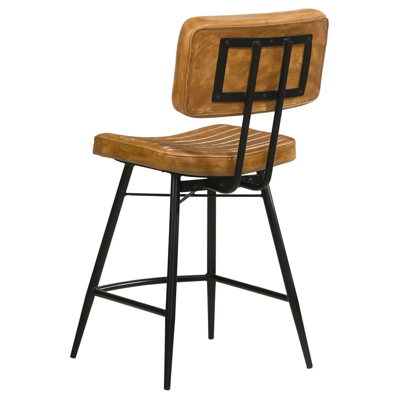 Partridge Leather Counter Chair Antique Camel (Set of 2) by Unique Piece Furniture