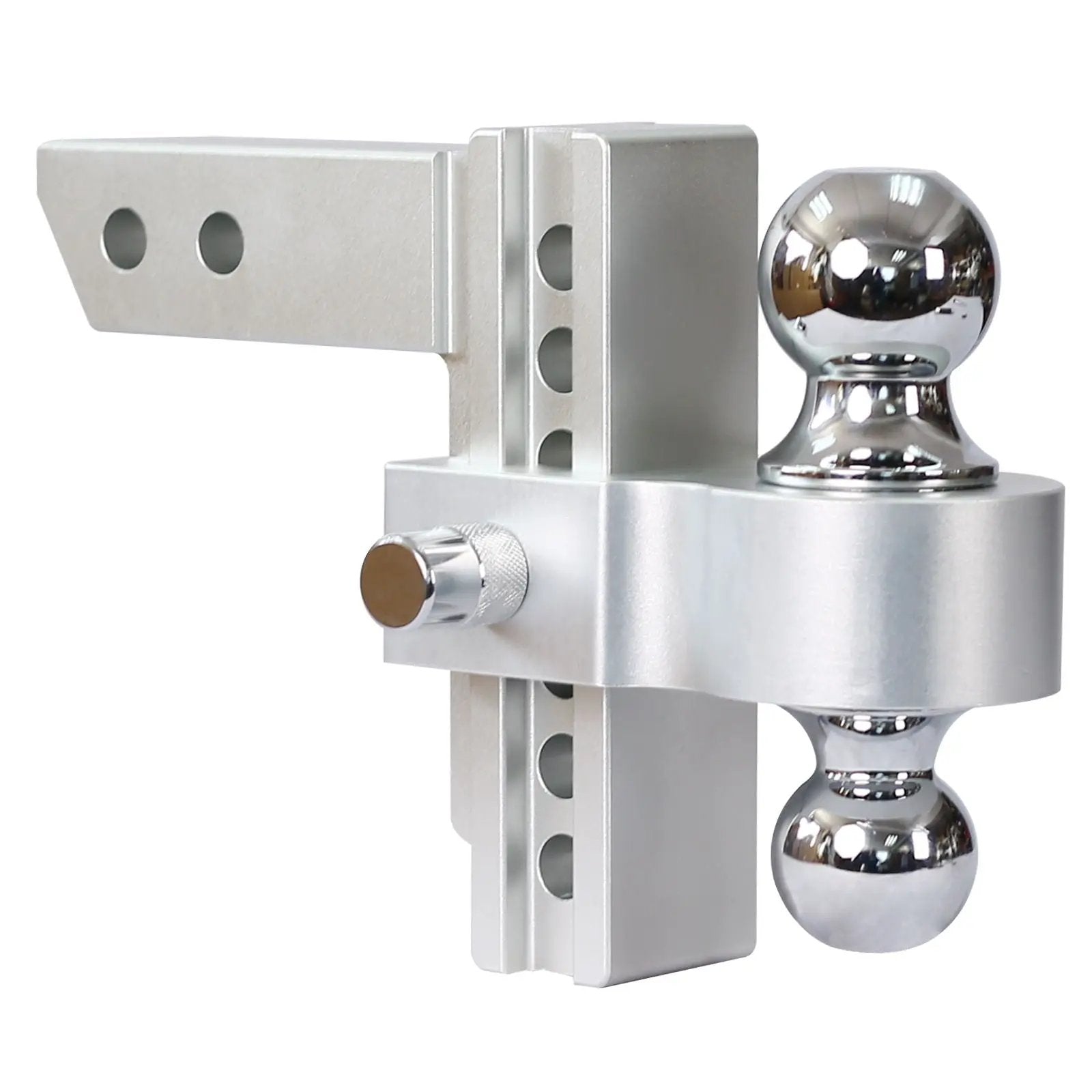 Alu - Adjustable Trailer Drop Hitch With 2" Receiver, 6" Adjustment - Silver by HouseOfZazla