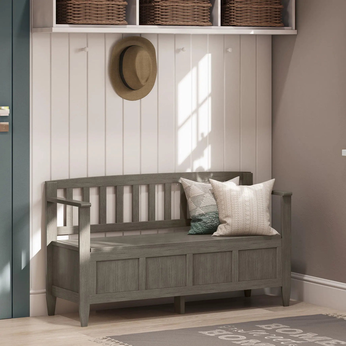 Brooklyn - Handcrafted Entryway Storage Bench by HouseOfZazla