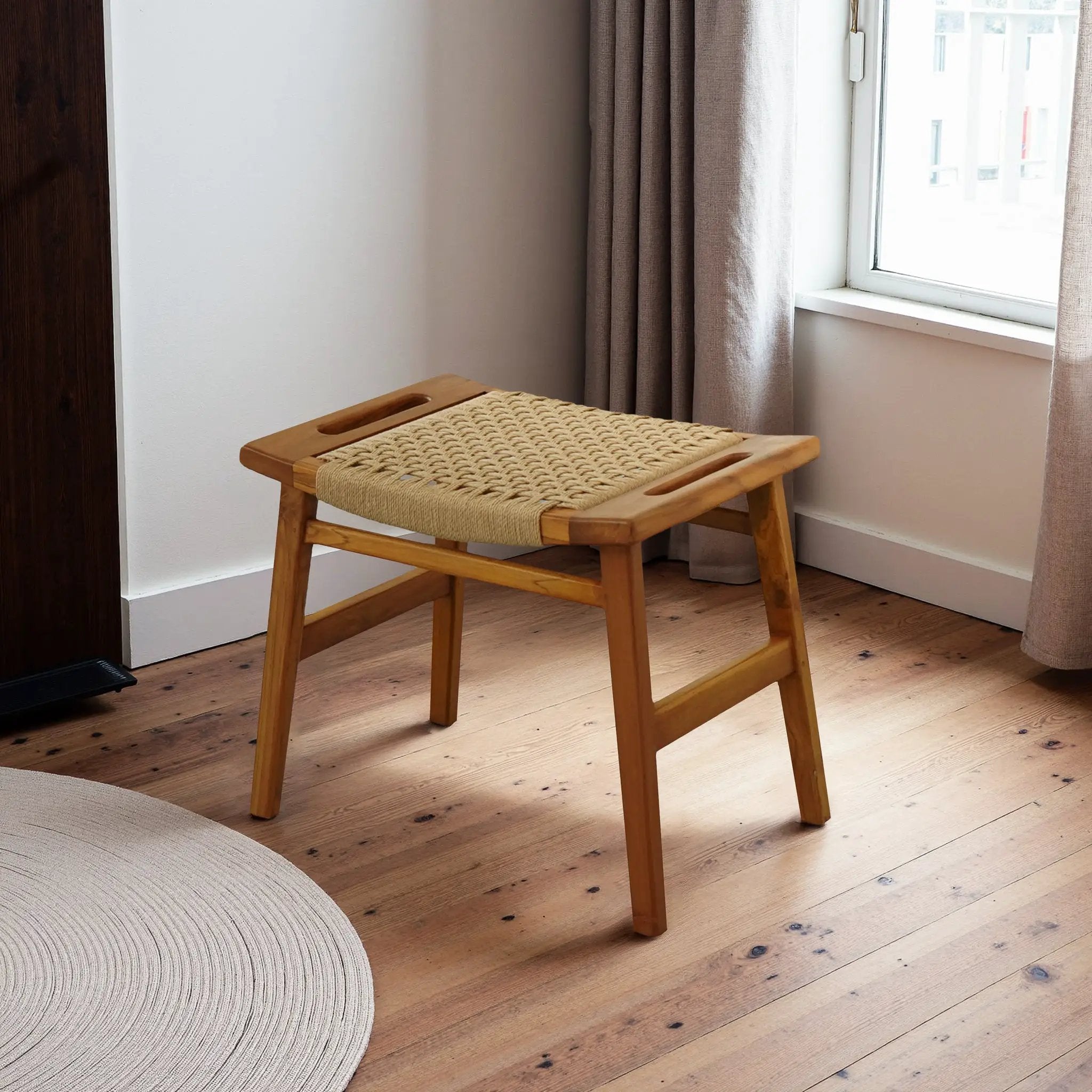 Grit Rustic Solid Wood Frame Loom Stool by HouseOfZazla