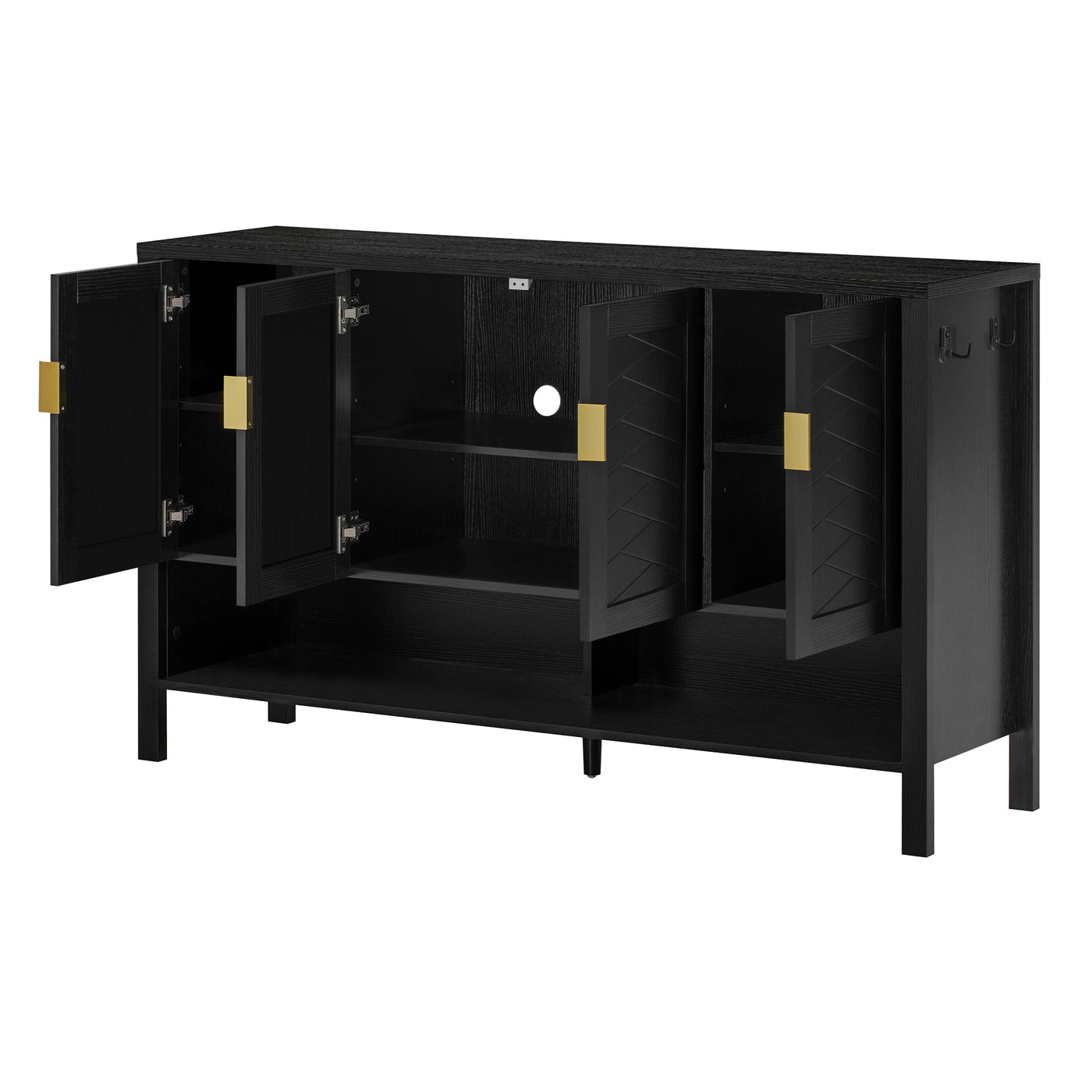 U_STYLE 55.1'' Storage Sideboard with 4 Doors by HouseOfZazla