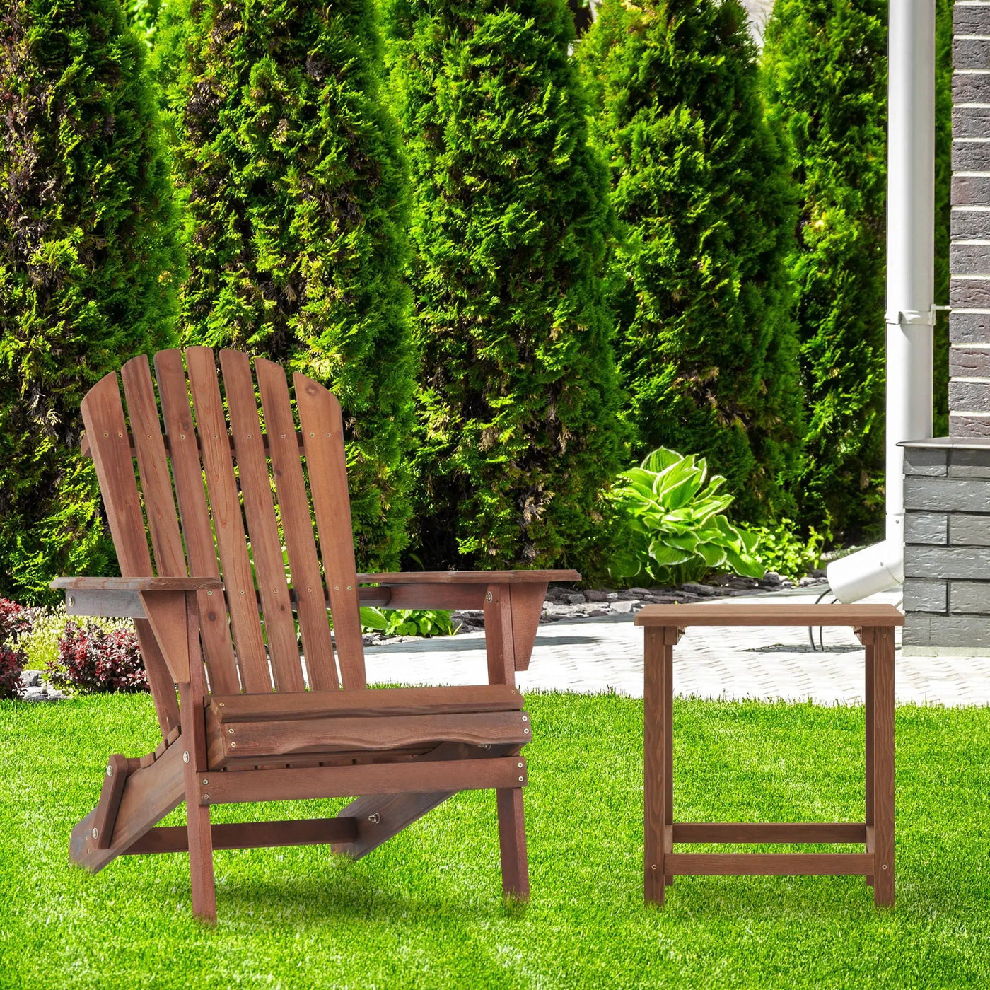 Lounge Patio Chair For Garden Outdoor Wooden Folding Adirondack Chair (Set of 2) Solid Cedar Wood Lounge Patio Chair For Garden by HouseOfZazla