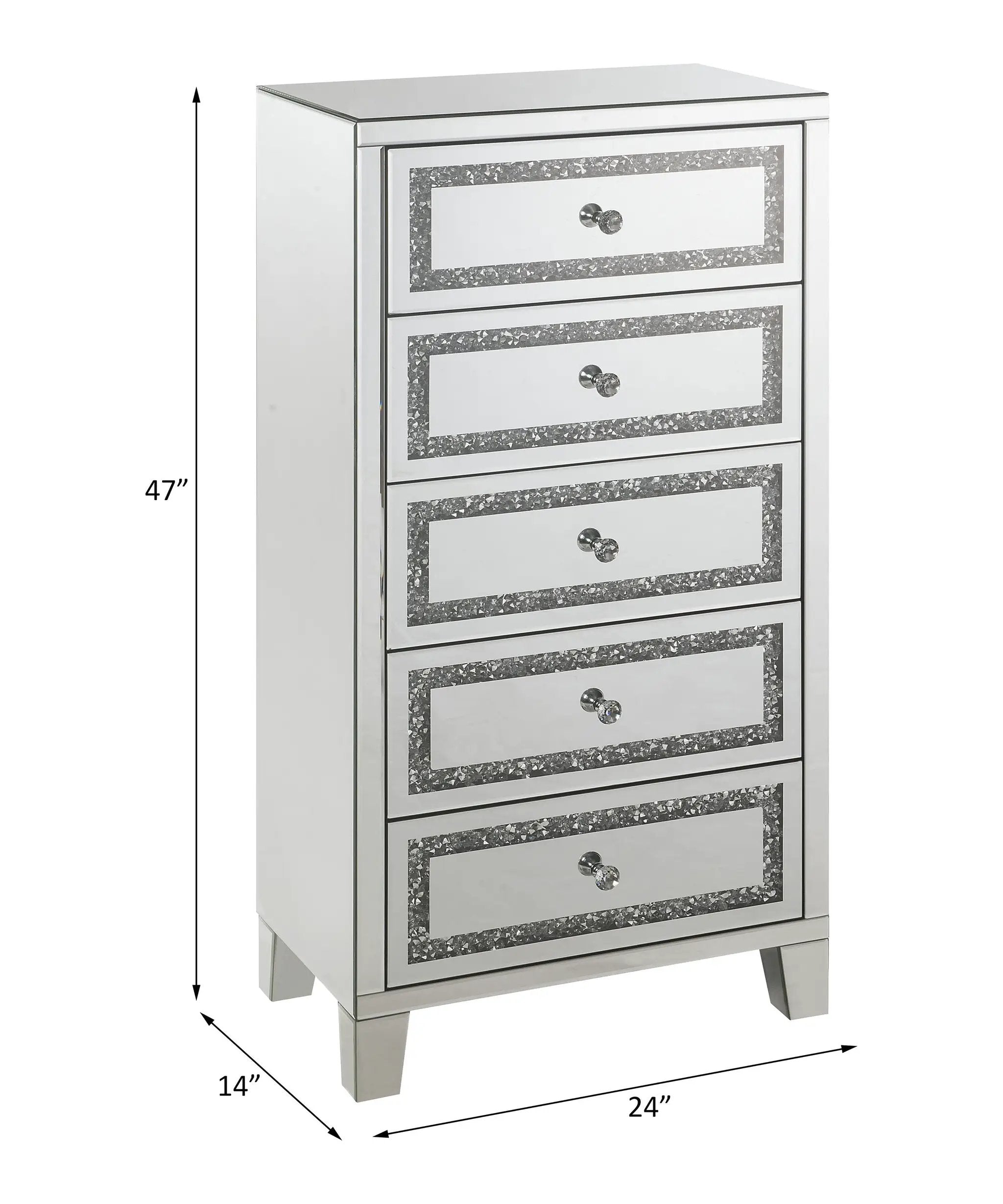Noralie - Cabinet - Mirrored, Faux Diamonds by Unique Piece Furniture