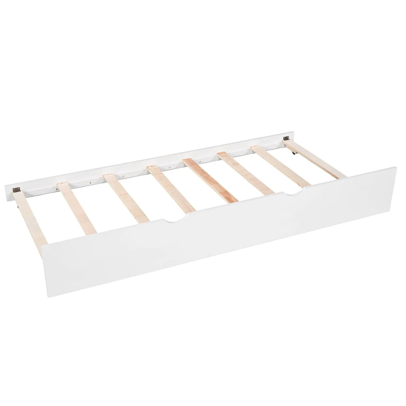 L Shaped Platform Bed With Trundle And Drawers Linked With Built In Desk by HouseOfZazla
