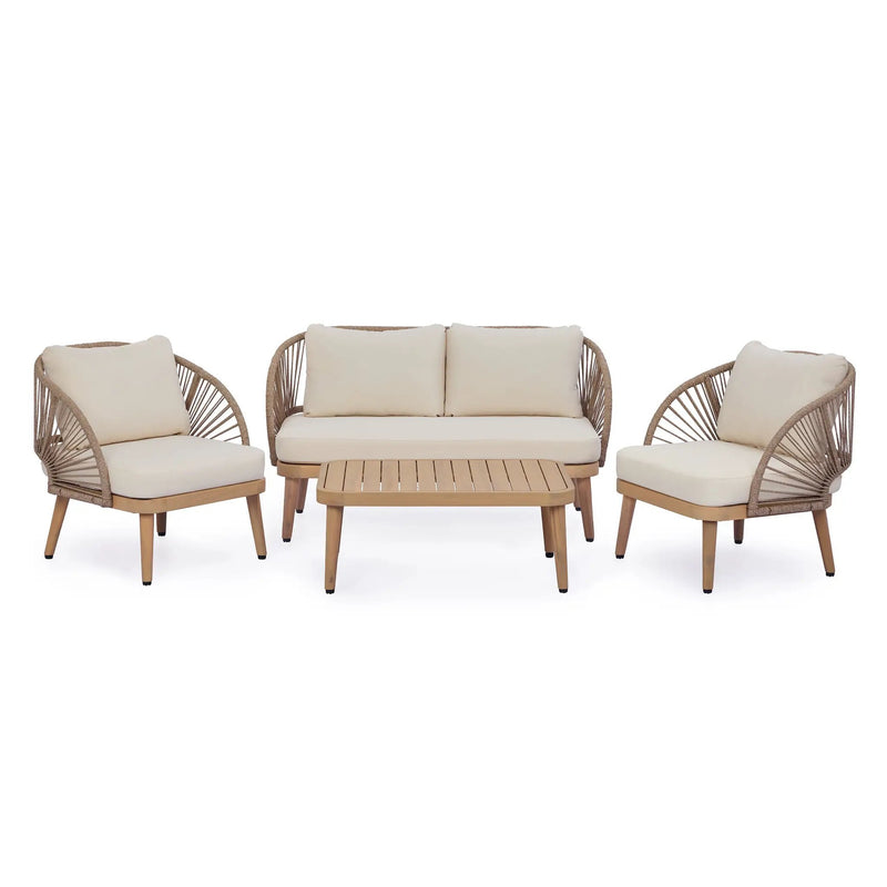 4-Piece Acacia Wood Patio Seating Set by HouseOfZazla