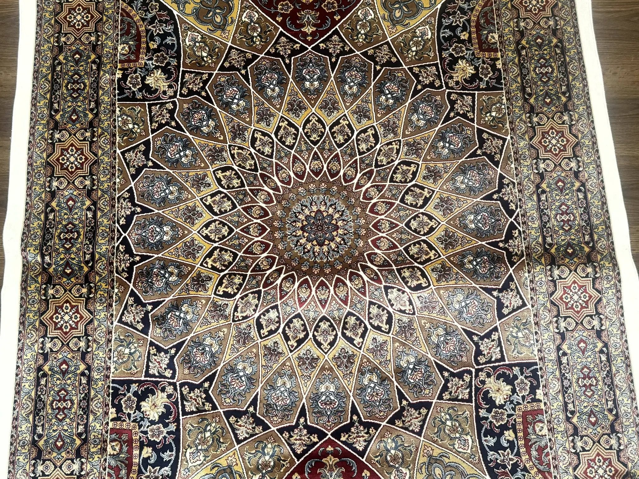 Turkish Silk Rug 4x6, Dome Design, Memluk Carpet, Bamboo Silk, New by Jewel Rugs