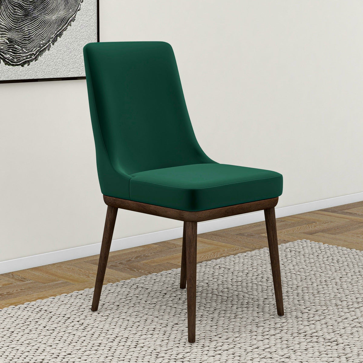 Mid-Century Modern Dining Chair Set of 2 with Solid Wood Frame - Multiple Colors, photo 17 of 40