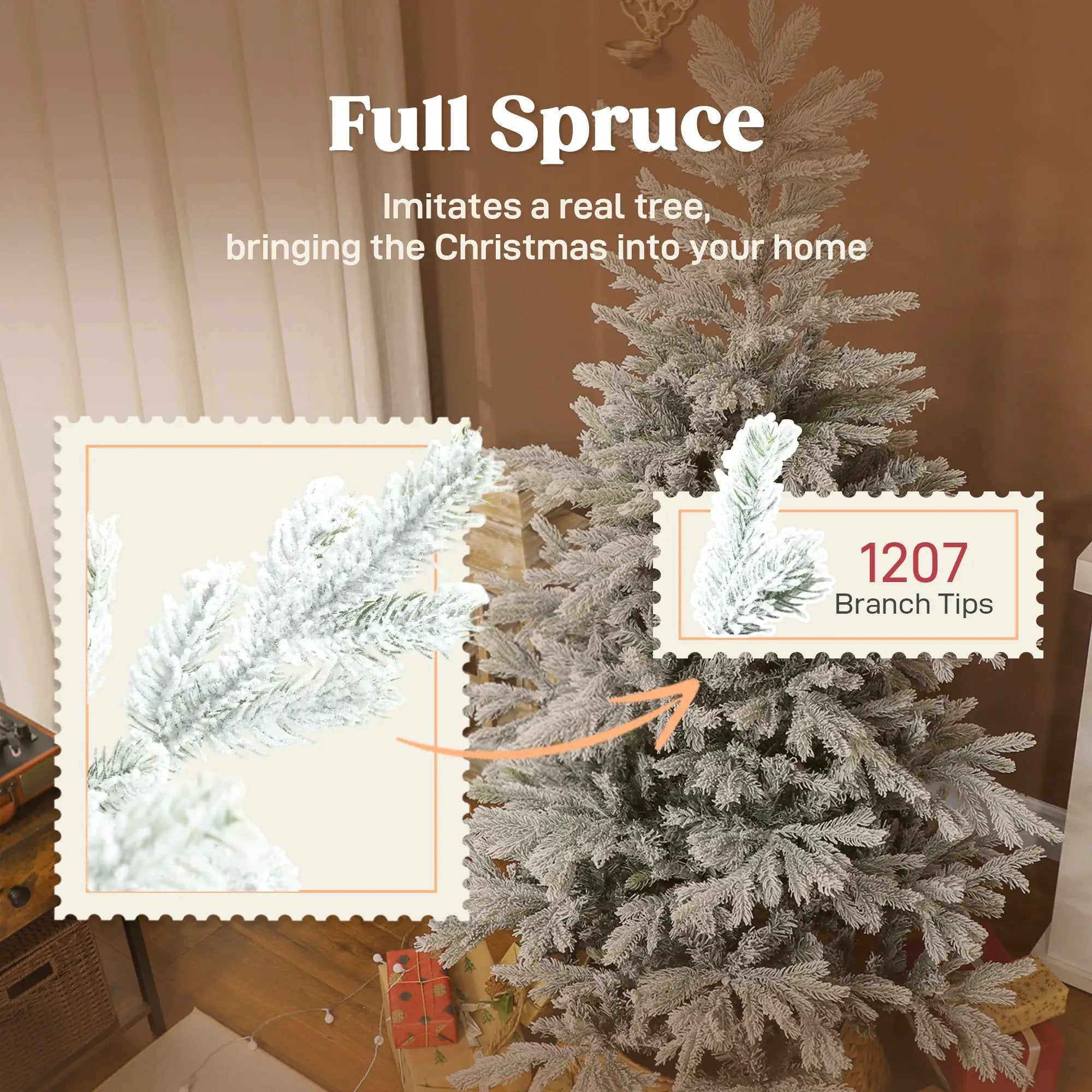 6 Ft Artificial Frosted Christmas Tree With Realistic Branches by HouseOfZazla