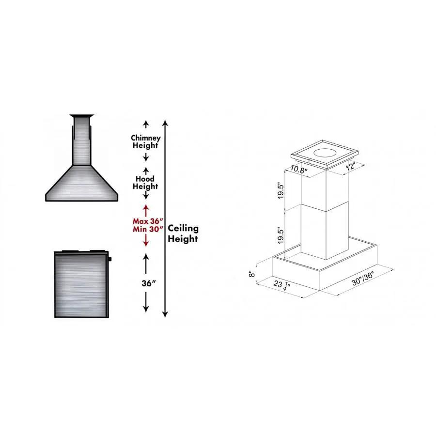 ZLINE 30" Remote Blower Wooden Island Range Hood, 681iM-RS-30-400 by Farmhouse Kitchen and Bath