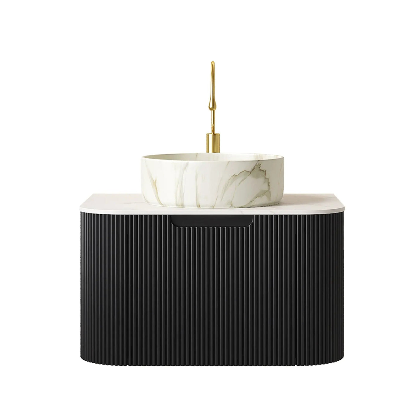 DINA 24" Bathroom Vanity & Sink with Floating Curved Edges by HouseOfZazla