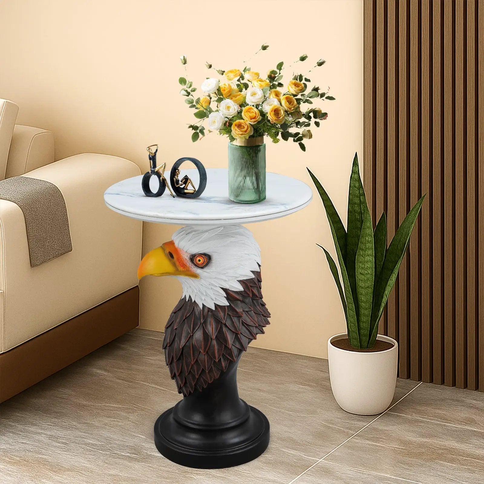 Eagle Head Accent Table Animal Statue End Table by HouseOfZazla