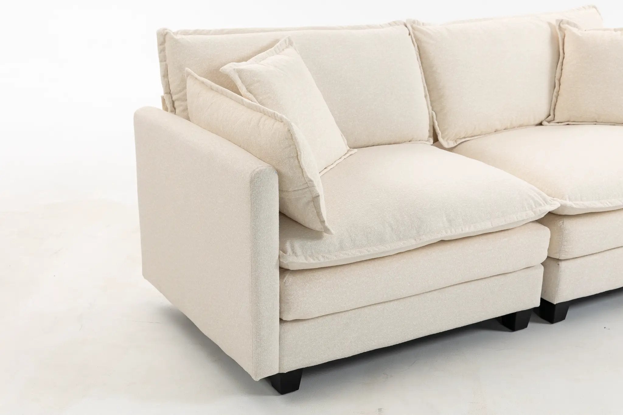 Modern 2-Seats Sectional Sofa with Waist Pillows by HouseOfZazla