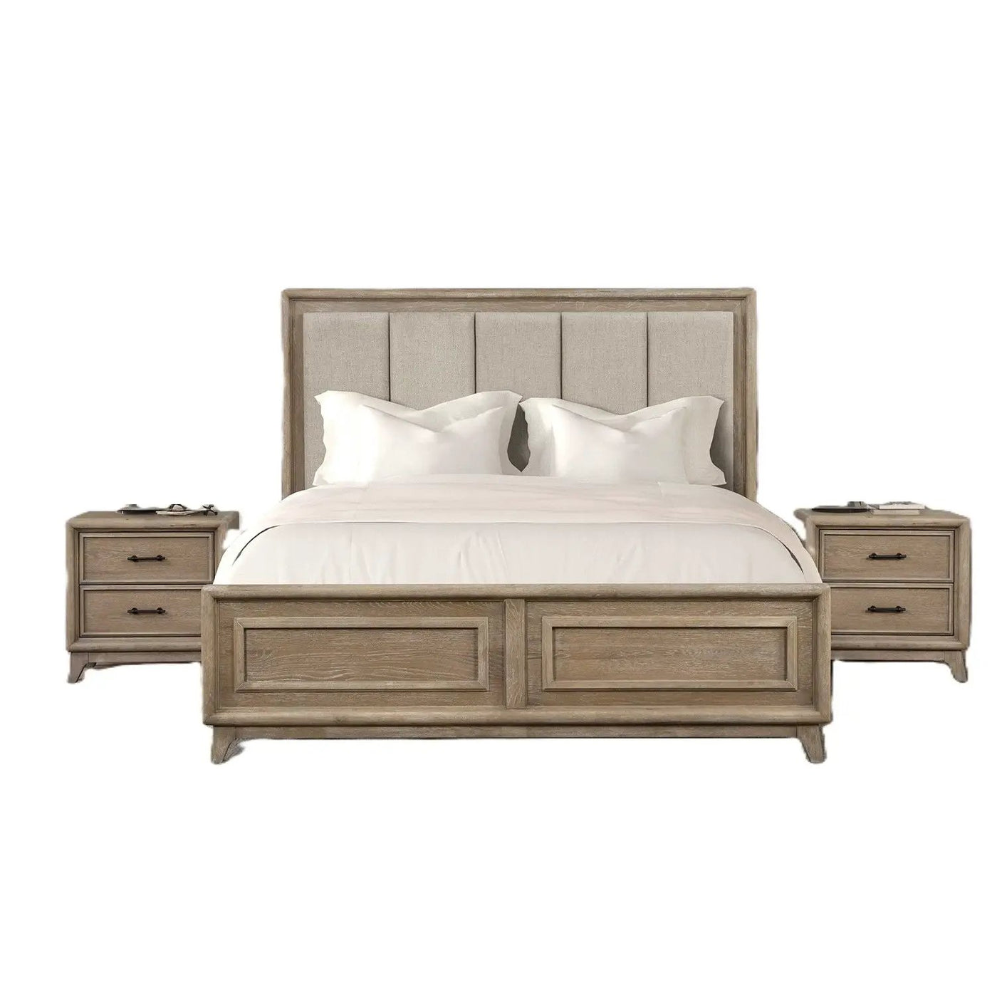 3 Piece Bedroom Set With Padded Headboard, 2 Nightstands by Unique Piece Furniture