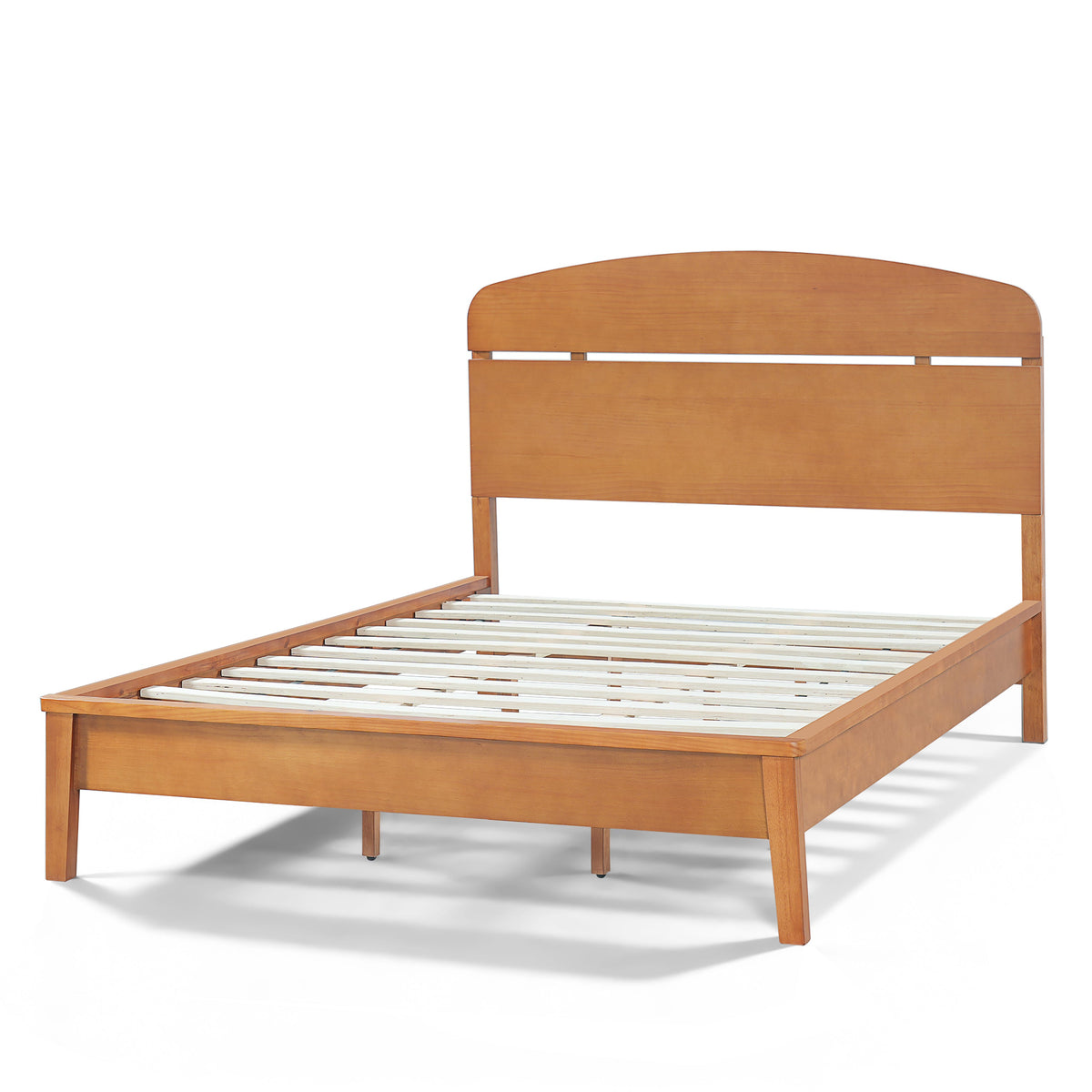 Queen Size Solid Wood Platform Bed with Curved Headboard, photo 8 of 10