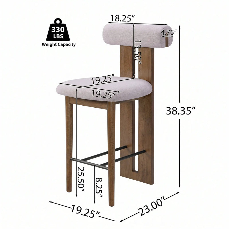 Renee Indoor Modern Split-Back Rubber Wood Counter Stool by HouseOfZazla