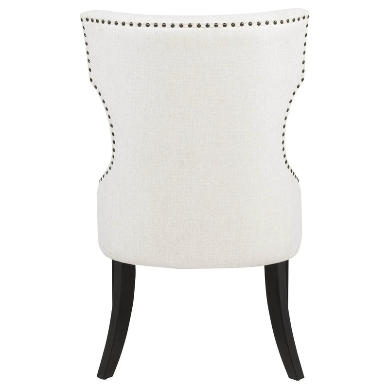 Baney Fabric Upholstered Dining Side Chair Cream and Black by Unique Piece Furniture