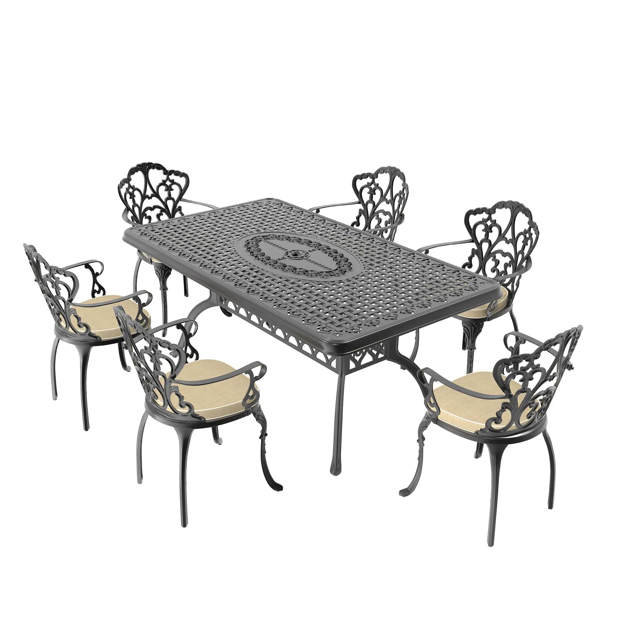 7-Piece Cast Aluminum Patio Furniture Set by HouseOfZazla