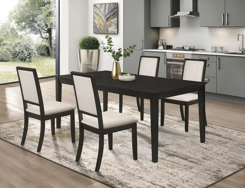 Louise 5-piece Rectangular Extension Leaf Dining Set Black by Unique Piece Furniture