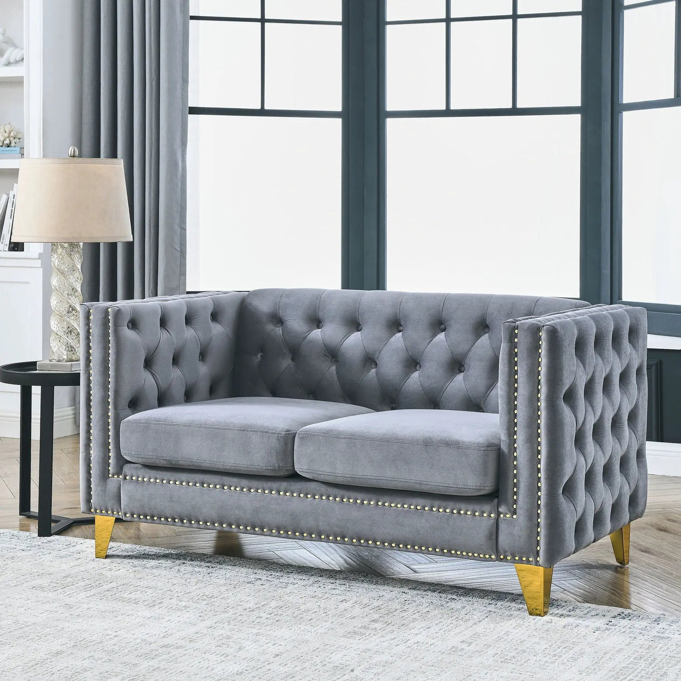 Modern Sofa With Button Tufting, Upholstered Couch For Living Room by HouseOfZazla