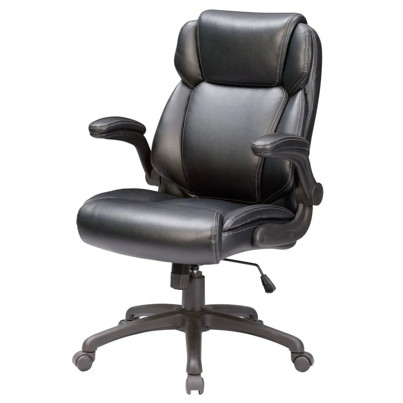 Modern Adjustable Office Chair Leather Upholstered Swivel Chair With Butterfly Mechanism Headrest - Gray by HouseOfZazla